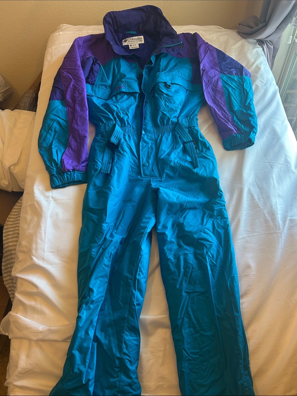 Columbia Teal and Purple Kids Ski Jumpsuit
